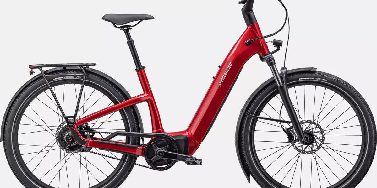 specialized trekking e bike Specialized Turbo Como 4.0 IGH in Red Tint / Silver Reflective Size M
