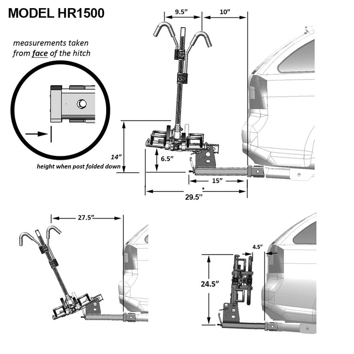 Hollywood Sport Rider Hitch Rack E-Bike Electric Bikes HR-1500